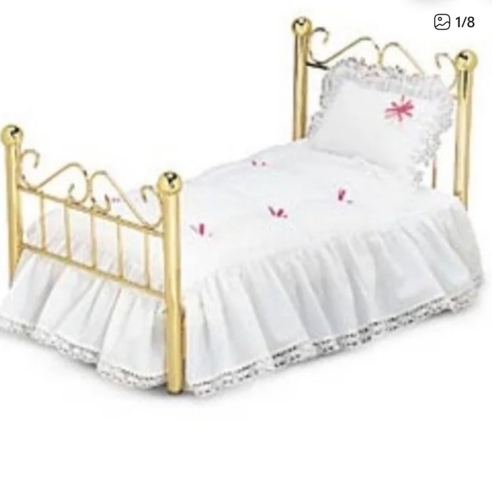 Pleasant Company American Girl Doll Samantha Original Brass Bed + Comforter 93’